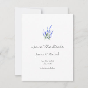 Save The Date Bouquet Lavande Aquarelle Enregistrer La Date