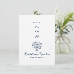 Save The Date Bouquet nuptial minimaliste esquissé
