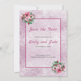 Save The Date Bouquet rose et blanc