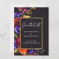 Bourgogne Rouge, Violet, Rose Orange Floral