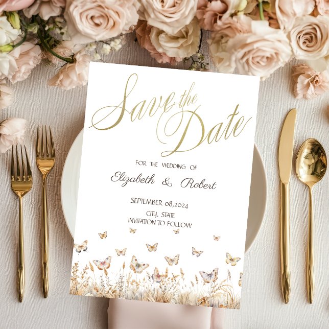 Save The Date Bouteilles De Pré Aquarelle Enregistrer La Date (Créateur téléchargé)