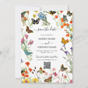 Save The Date Bouteilles Fleurs sauvages  Mariage floral