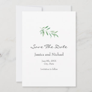 Save The Date Branche d'olive aquarelle