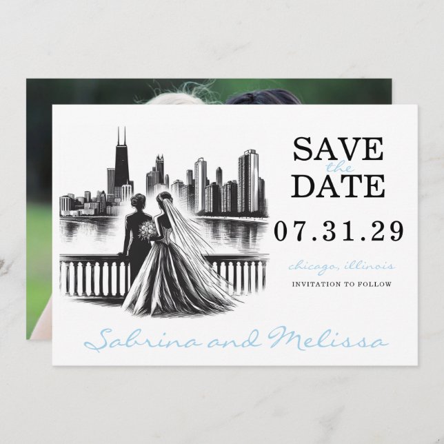 Save The Date Brides de Chicago (Devant / Derrière)