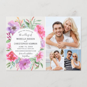 Save The Date Bright Garden Watercolor Sauvez la date