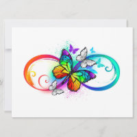 Bright infinity with rainbow butterfly