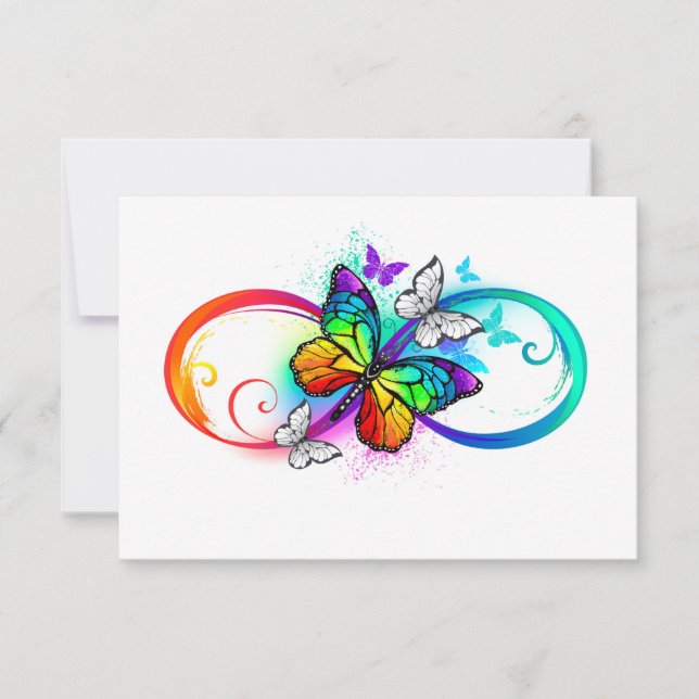 Save The Date Bright infinity with rainbow butterfly (Devant)