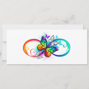 Save The Date Bright infinity with rainbow butterfly