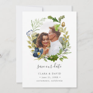 Save The Date Bright Oak frame Photo mariage enregistrer la date