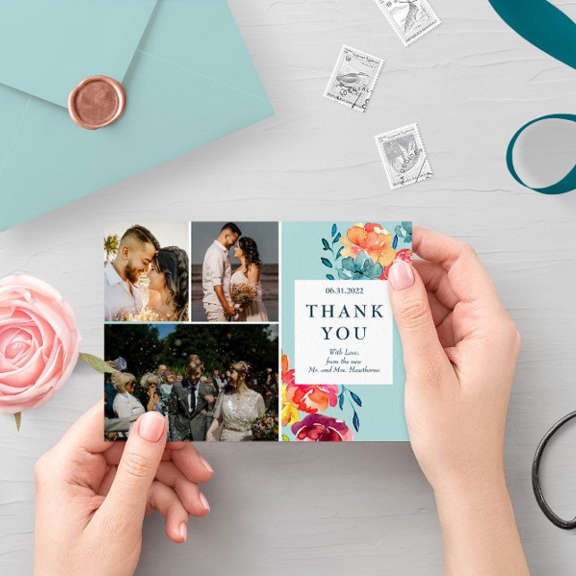 Save The Date Bright Summer elegant  Wedding "Thank you" Card (Créateur téléchargé)