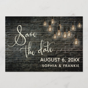 Save The Date Briques industrielles, lumières Vintages, Enregist