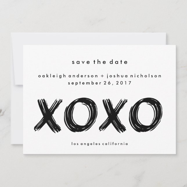 Save The Date Brise-brosse chic | XOXO Simple Enregistrer la dat (Devant)