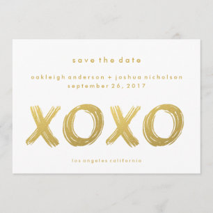 Save The Date Brise-pinceau en or chic   Photo XOXO Enregistrer 
