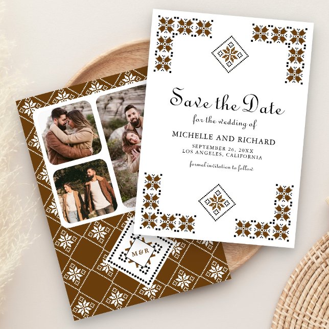 Save The Date Brown and Black Ukrainian Embroidery Wedding (Créateur téléchargé)