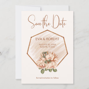 Save The Date Brown vert orchidée Boho Eucalyptus Mariage