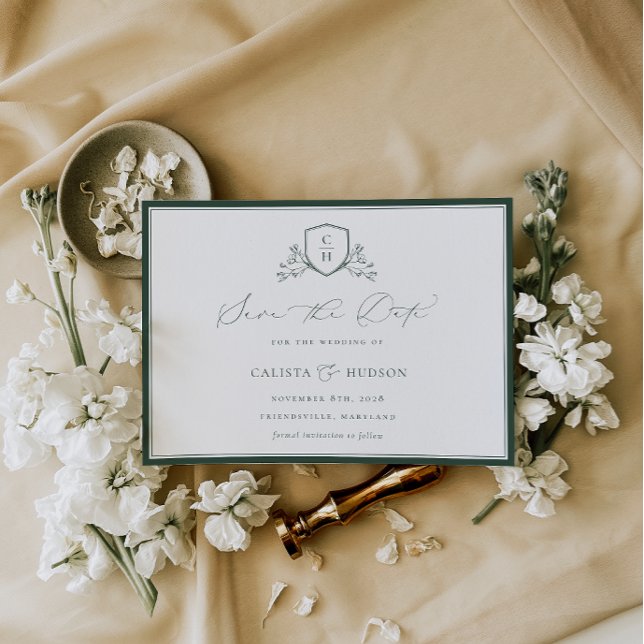 Save The Date BRUNSWICK CREST Mariage de monogramme (Créateur téléchargé)