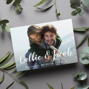 Save The Date Brush Calligraphy Photo Enregistrer la date