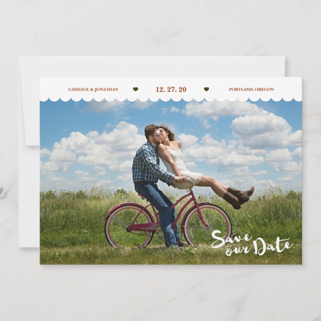 Save The Date Brush Script photo Pois amusant Enregistrer la dat (Devant)