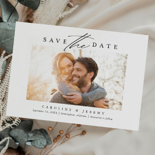Save The Date Budget Calligraphie Moderne Photo