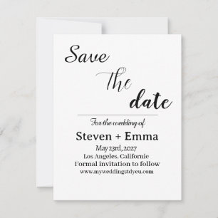 Save The Date Budget élégant Boho Wedding Enregistrer la date