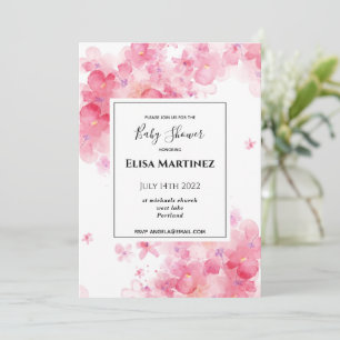 Save The Date budget mariage rose floral romantique baby shower