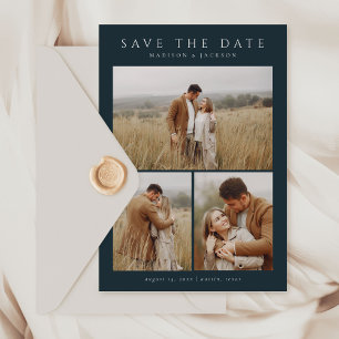 Save The Date Budget Marine Simple Élégant Moderne Quatre Photo