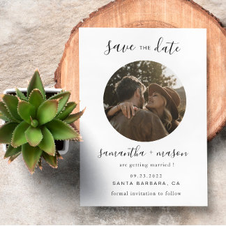 Save The Date Budget moderne et minimaliste Élégant Mariage phot