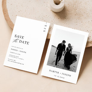 Save The Date Budget Simple Élégant Mariage Photo Enregistrer La