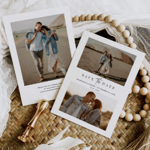 Save The Date Budget Simple Moderne Minimaliste Trois Photo