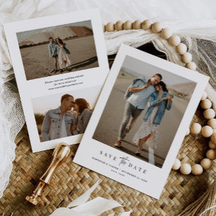 Save The Date Budget Simple Moderne Minimaliste Trois Photo