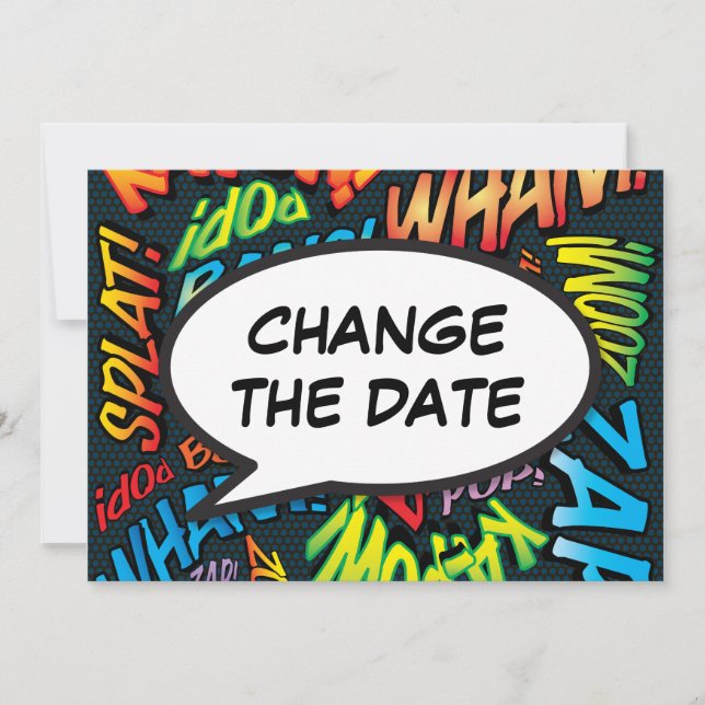 Save The Date Bulle de texte drôle pour changement de date moder (Devant)