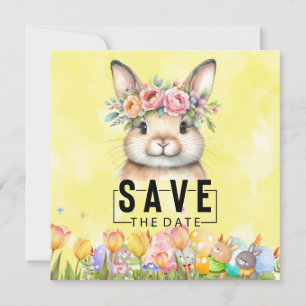 Save The Date Bunny Hop à Pâques : Sauvez la date