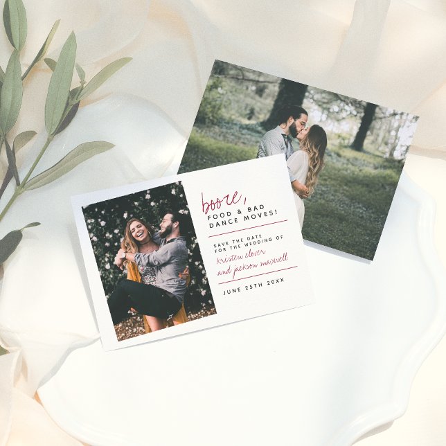 Save The Date Burgundy Booze Nourriture Mauvaise Danse Déménager (Créateur téléchargé)