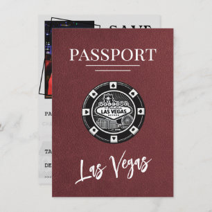 Save The Date Burgundy Las Vegas Passeport Enregistrer La Date