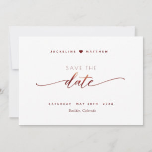 Save The Date Burgundy Script Simple Timbre Mariage Enregistrer 
