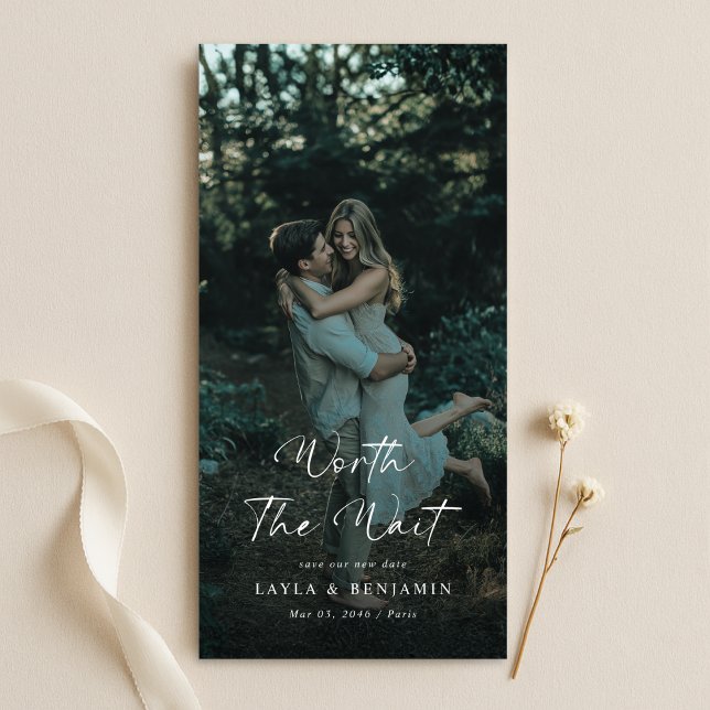 Save The Date Ça vaut la peine d'attendre | Élégante photo de ma (Créateur téléchargé)