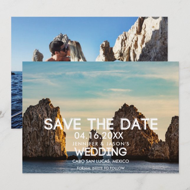 Save The Date Cabo San Lucas Mexique Mariage Enregistrer La Date (Devant / Derrière)