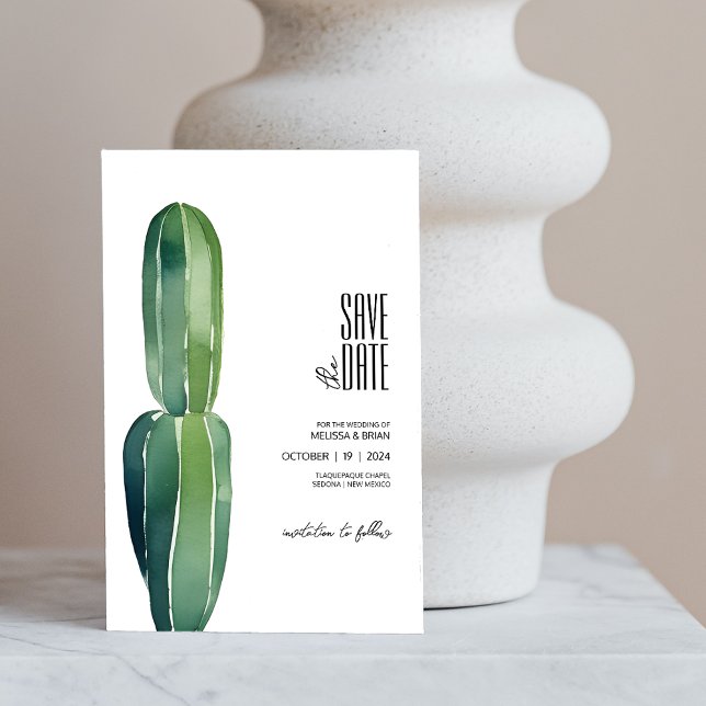 Save The Date Cactus Dream ・ Modern Desert Chic ・ Botanical Boho (Cactus Dream • Modern Desert Chic • Botanical Boho Save the Date)