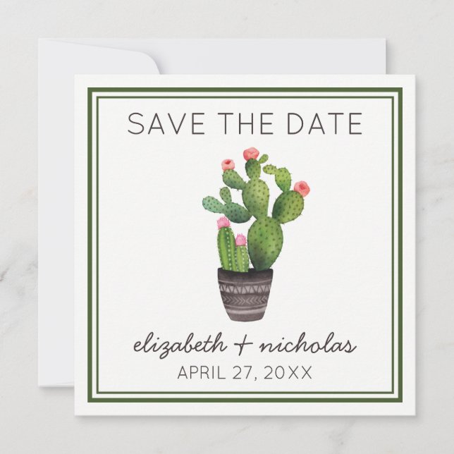 Save The Date Cactus floral rose (Devant)