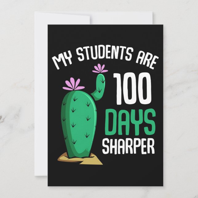 Save The Date Cactus Mes Étudiants Sont 100 Jours (Devant)