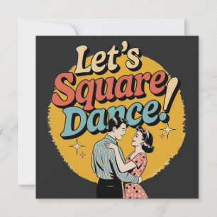 Save The Date Cadeau de danse carrée rétro 