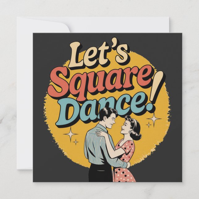 Save The Date Cadeau de danse carrée rétro  (Devant)