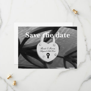 Save The Date Cadenas en forme de coeur sur la clôture mariage p