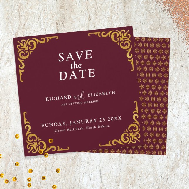 Save The Date Cadre baroque Royal Bourgogne (Créateur téléchargé)