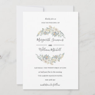 Save The Date Cadre de fleurs douces de prairie aérée Aquarelle