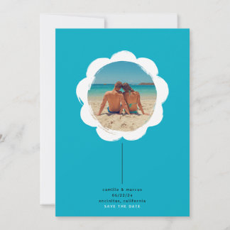 Save The Date Cadre de photo de fleurs peintes rétro côtières po
