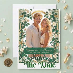 Save The Date Cadre de photo de mariage Alphonse Mucha Gold Ivor