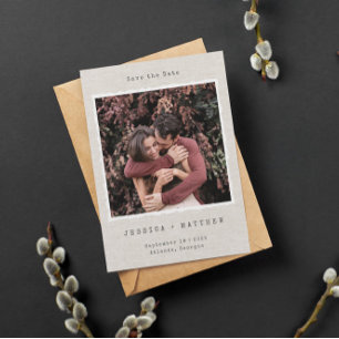 Save The Date Cadre de photo rétro vintage personnalisé pour mar