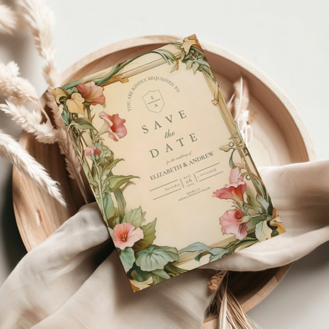 Save The Date Cadre de vigne rose mariage (Créateur téléchargé)