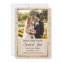 Cadre élégant minimaliste or et floral